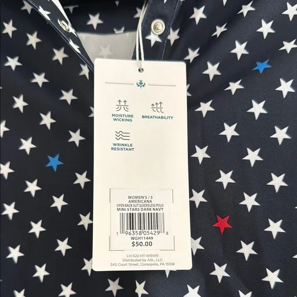 NWT Lady Hagen Midnight Star Sleeveless polo Top size Small - Picture 4 of 9